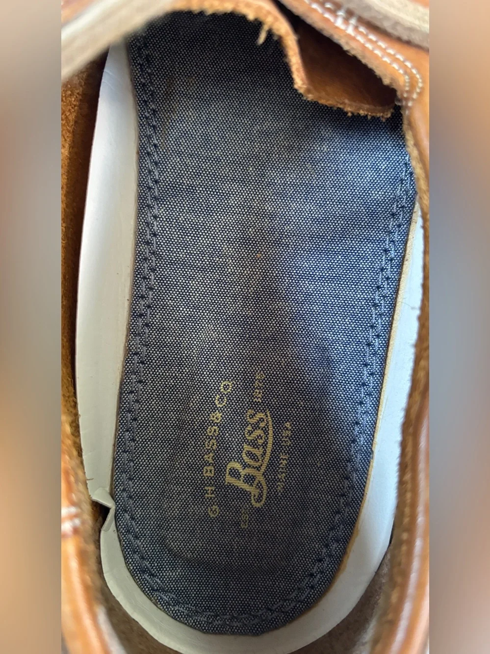 Bass & Co Men’s Leather Boat Shoes Brown Lace Up Moc Toe Size 10.5 M